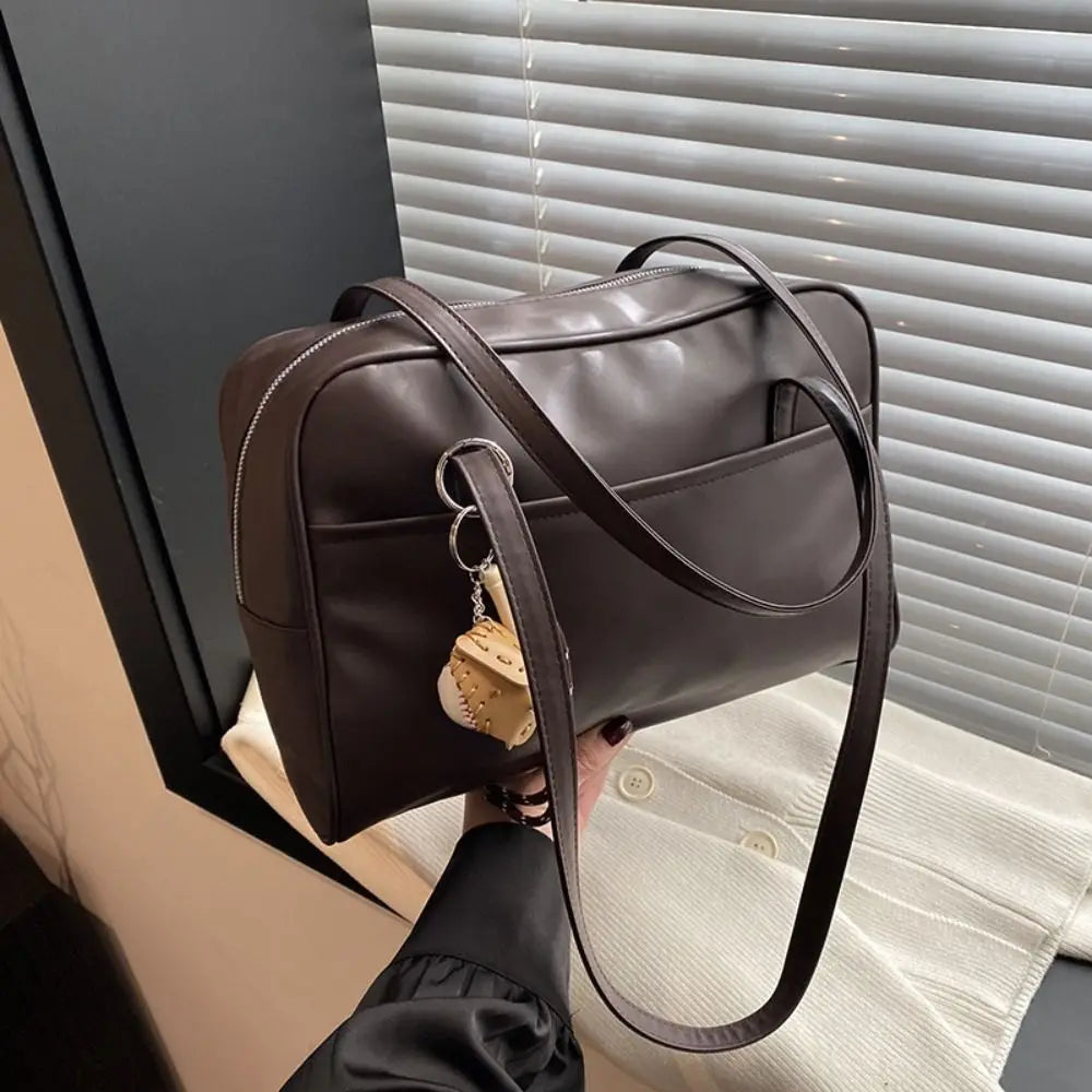 Retro PU Leather Shoulder Bag Large Capacity Crossbody Bags Tote Bag