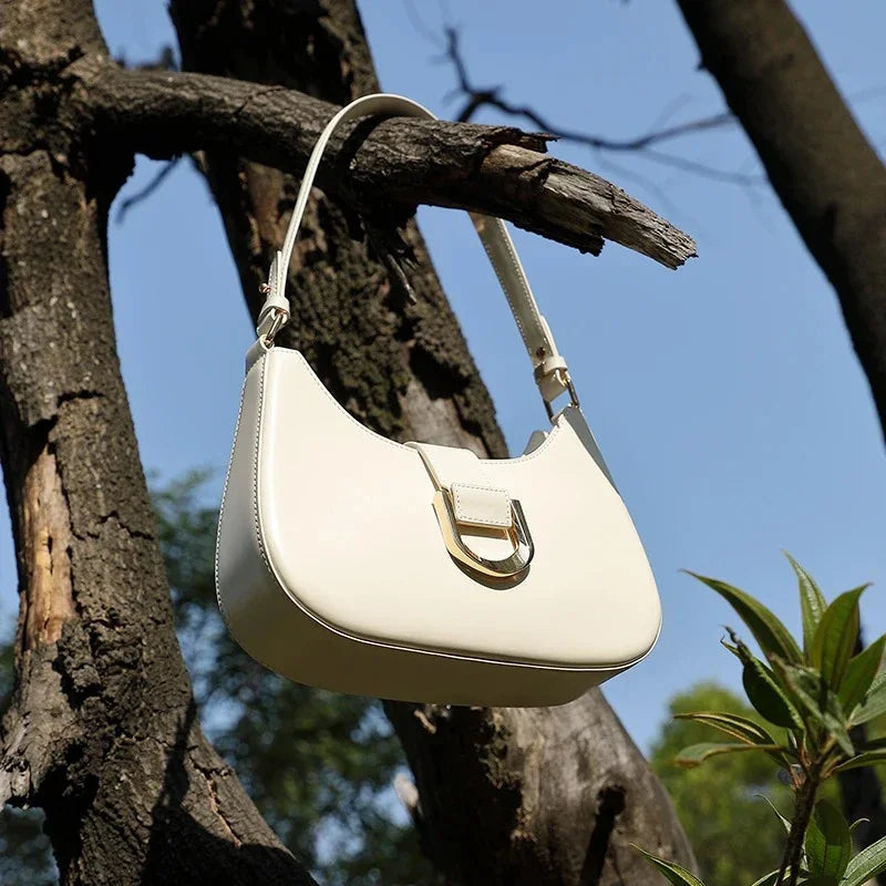 Women 2025 Luxury Designer Crossbody Bag Purse Elegant PU Crescent Shoulder Bags for Underarm Ladies Handbags