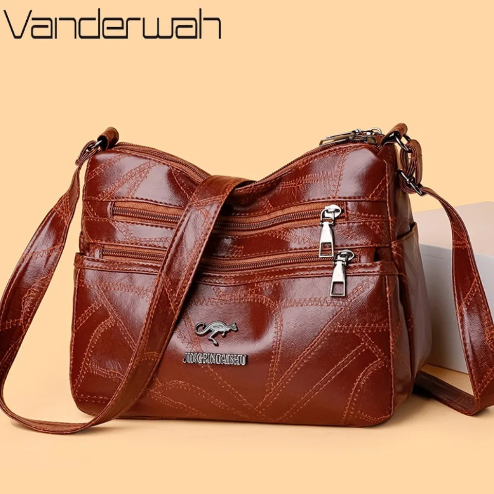High Quality Women's Bag Design Multi-pocket Ladies Crossbody Shoulder Bags Vintage Pu Leather Luxury Purses and Handbags 2025
