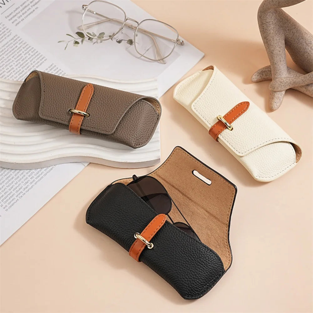Luxury PU Leather Reading Glasses Bags Woman Men Portable Protective Travel Sunglasses Case Unisex Fashion Eyewear Accessories