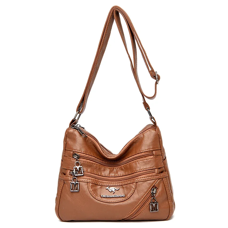 High Quality Soft Leather Luxury Purses and Handbags Women's Bag Designer Multi-pocket Crossbody Shoulder Bag for Women 2024 Sac