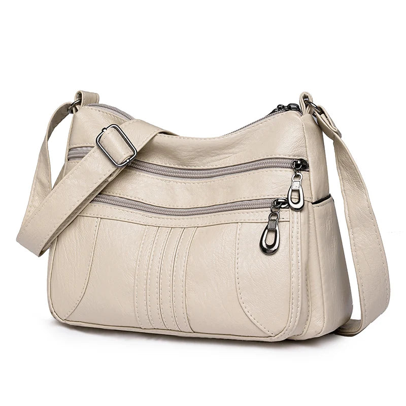 High Quality Solid Color Leather Shoulder Crossbody Bags For Women 2024 Luxury Handbags Women Bag Designer Casual Top Handbags