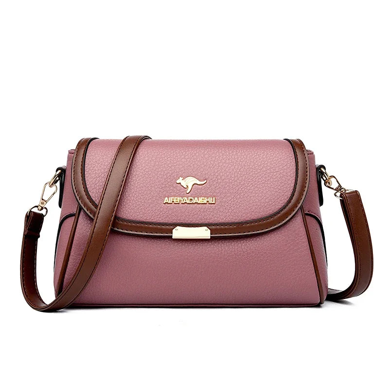 Solid Color High Quality Leather Small Shoulder Bagsfor Women 2024 New Messenger Bags with StrapDesigner Crossbody Bag Sac AMain
