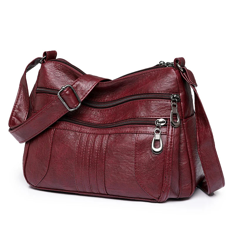 High Quality Solid Color Leather Shoulder Crossbody Bags For Women 2024 Luxury Handbags Women Bag Designer Casual Top Handbags