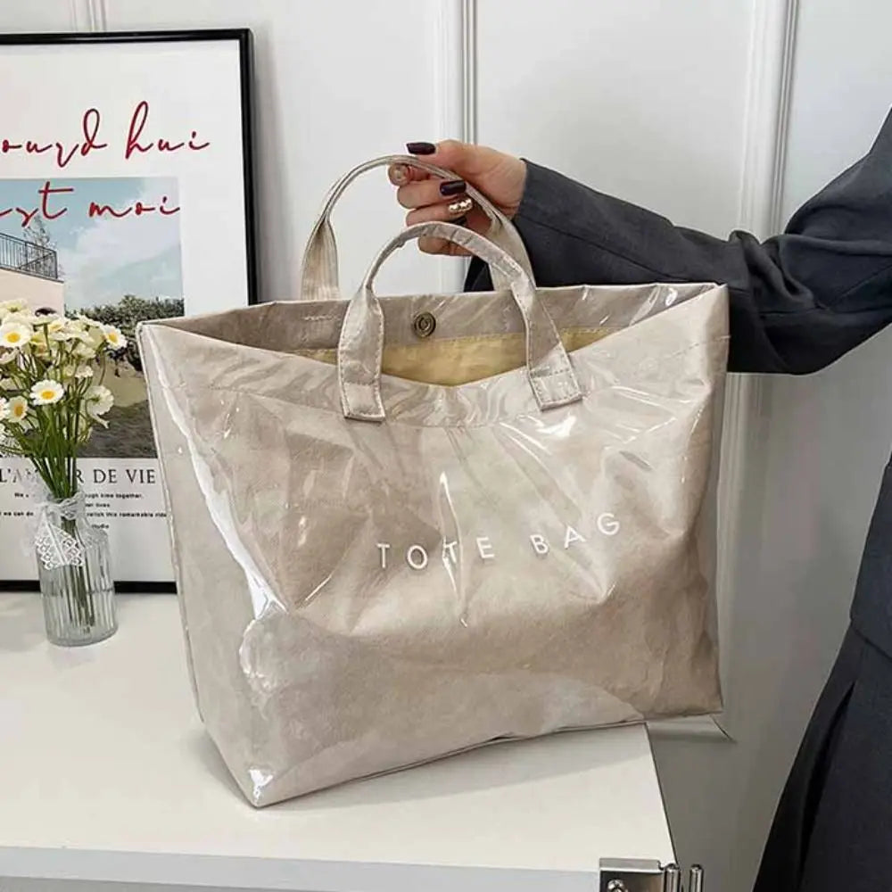 Fashion Storage Bag Transparent Jelly Bag Summer Beach Bag PVC Tote Bag Shoulder Pouch Tote Bag Letter Prints Handbags Sports