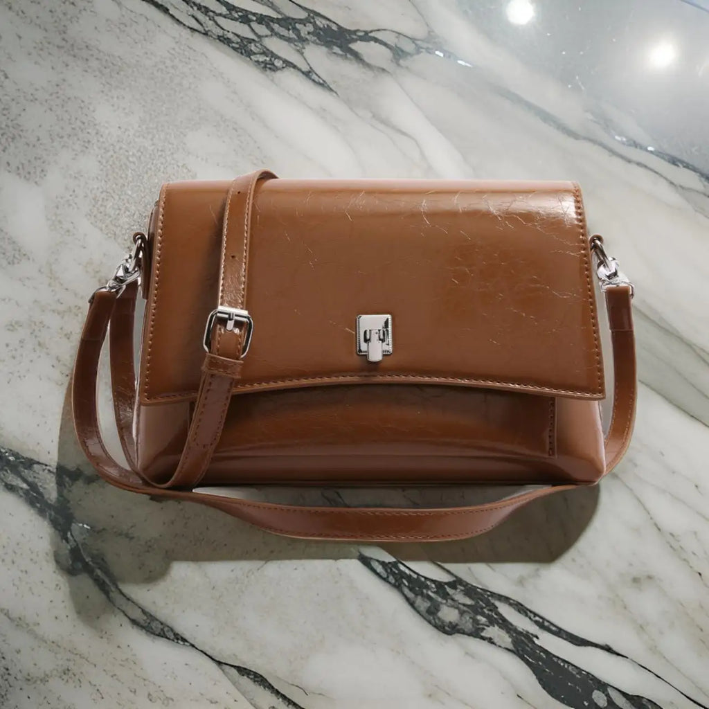 Luxurious Leather Handbag for Women, Tote Bag with Crossbody Strap, Elegant Ladies Style, Designer Brand