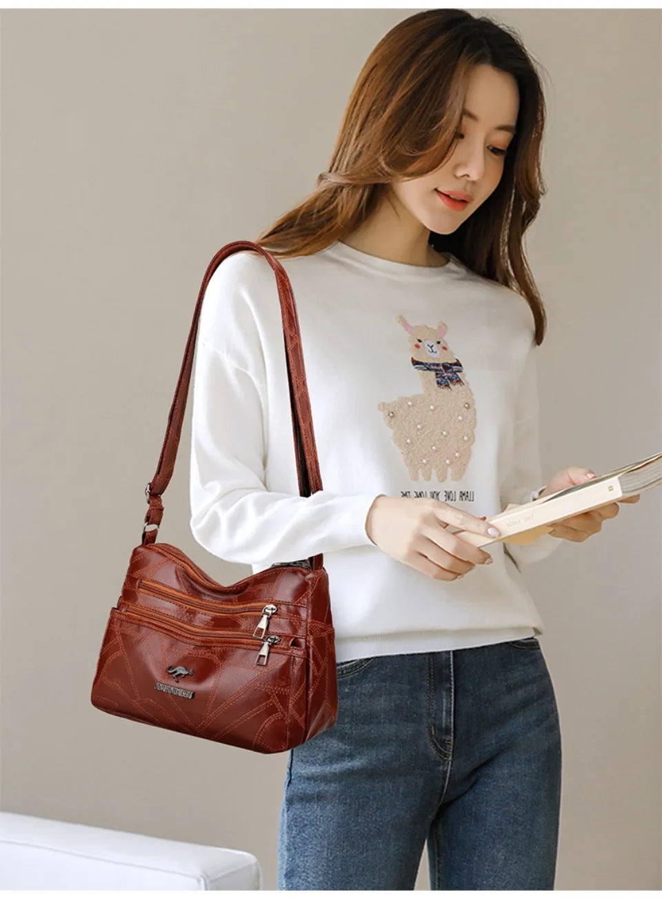 High Quality Women's Bag Design Multi-pocket Ladies Crossbody Shoulder Bags Vintage Pu Leather Luxury Purses and Handbags 2025