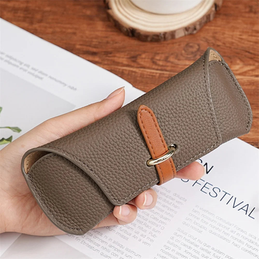 Luxury PU Leather Reading Glasses Bags Woman Men Portable Protective Travel Sunglasses Case Unisex Fashion Eyewear Accessories