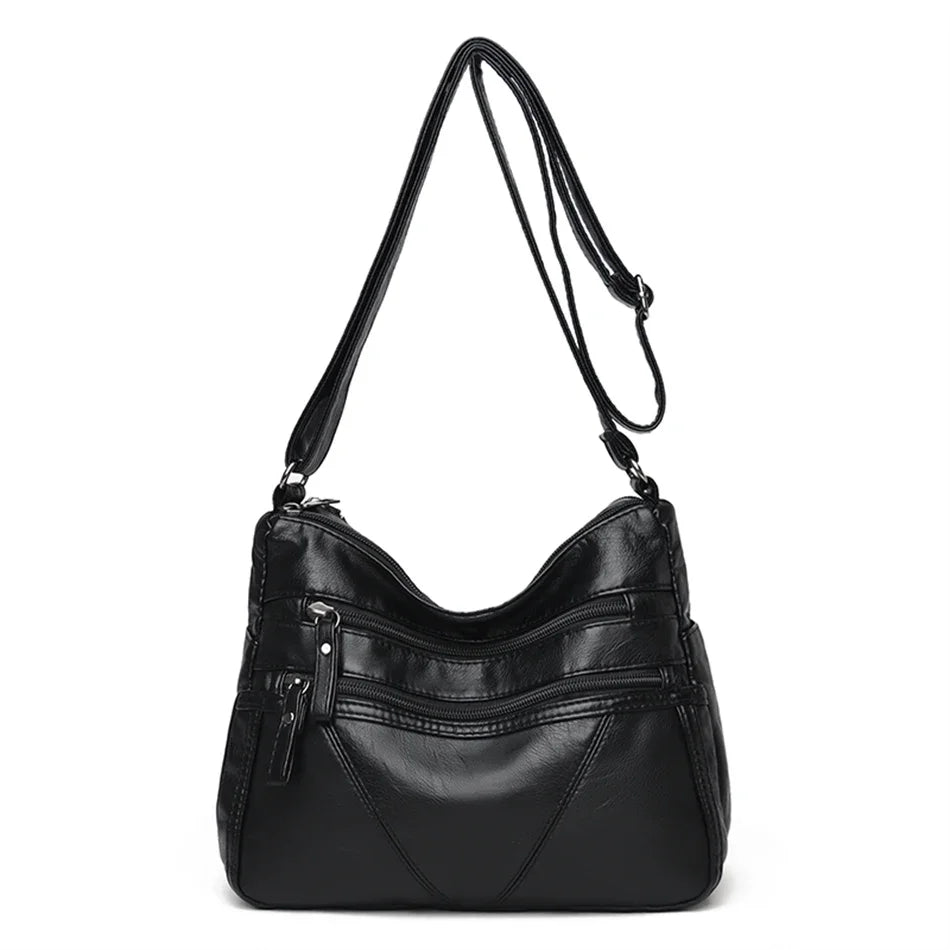 PU Leather Bolsa Luxury Ladies Shoulder Crossbody Bag Female Fold Over Small Bag Female Vintage Multi-Pocket Women Messenger Bag