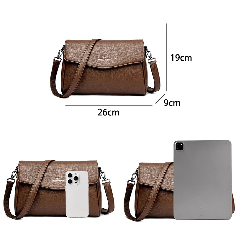 High Quality Soft Leather Women's Handbag Fashion Trend Women Shoulder Bag Luxury Famous Brand Women's Messenger Bolsas Wallet