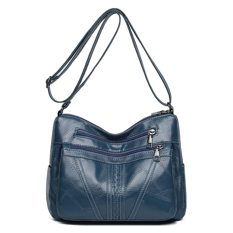 Multiple Pockets Soft Leather Hand Bags for Mom Women Luxury Handbags Women Bags Designer Shoulder Crossbody Bags Sac A Main