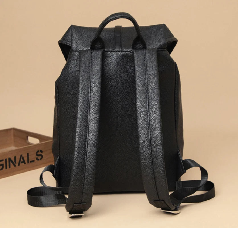 New Korean Fashion Large Capacity Travel Backpacks Women's Pu Leather Shoulder Bags Totes Preppy Style School Bag Backpack