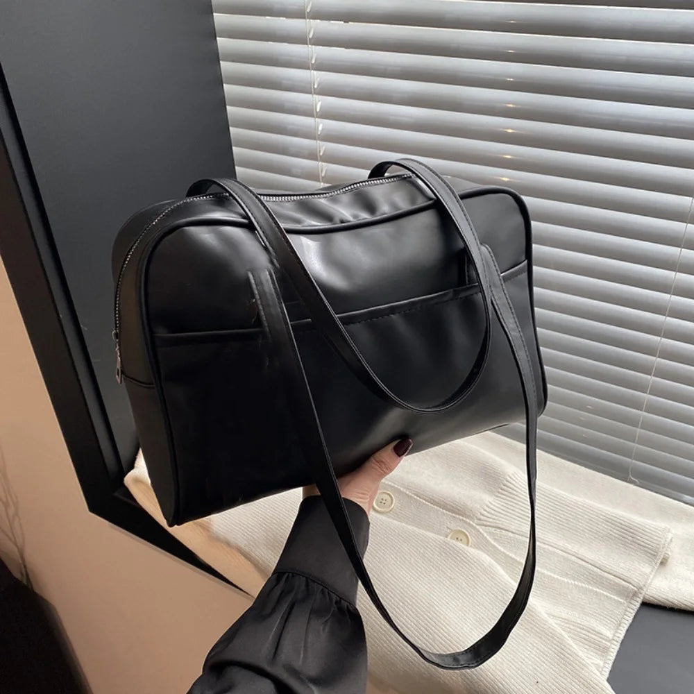 Retro PU Leather Shoulder Bag Large Capacity Crossbody Bags Tote Bag