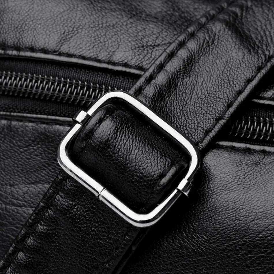 Women's Fashion Soft Leather Crossbody Bag 2024 Casual Multi-Pocket Messenger Retro Handbag Ladies Shoulder Bag with Zipper