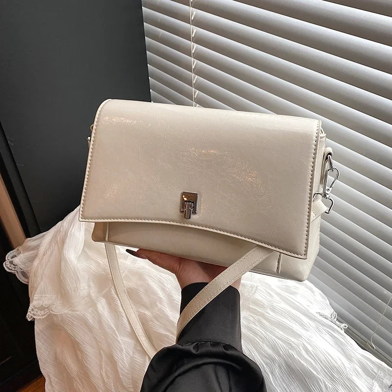 Luxurious Leather Handbag for Women, Tote Bag with Crossbody Strap, Elegant Ladies Style, Designer Brand