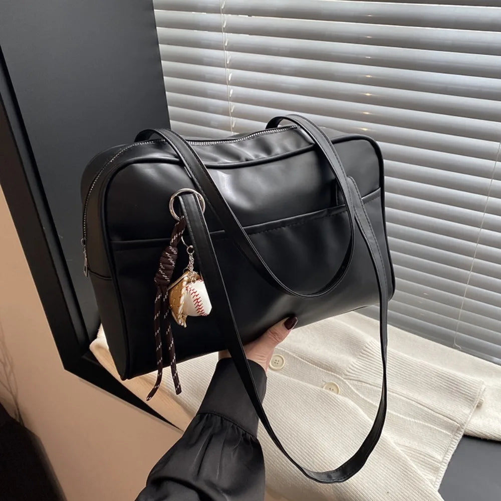 Retro PU Leather Shoulder Bag Large Capacity Crossbody Bags Tote Bag