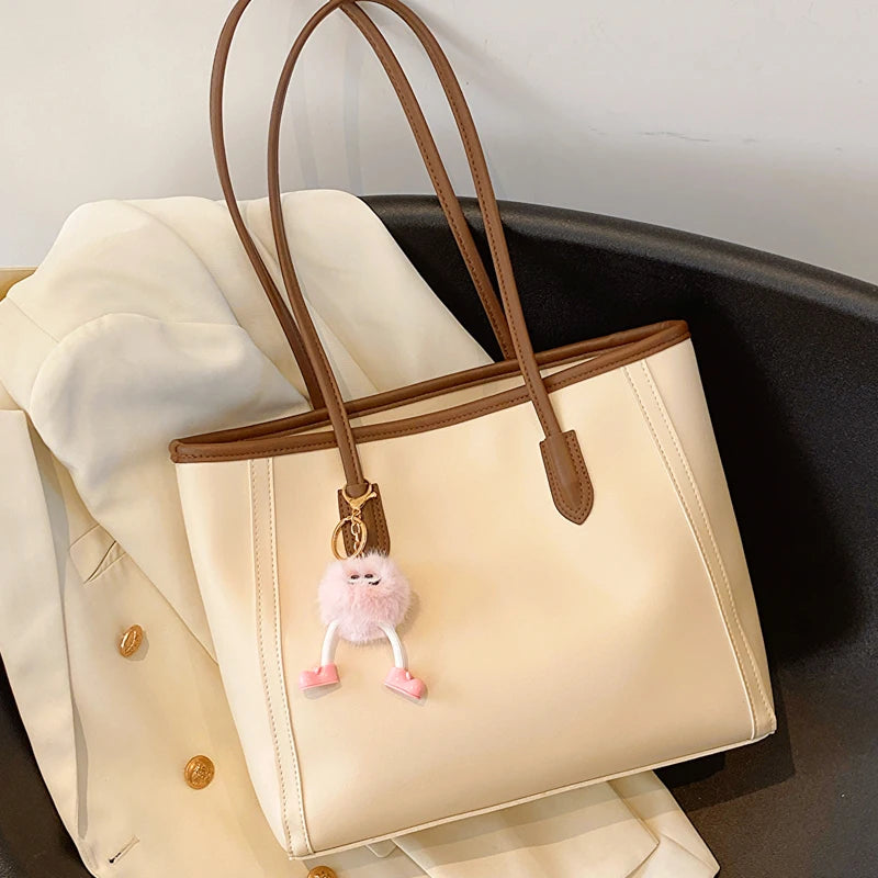Korean Sle Faionable Commuter Women's Handbag 2025 New Trendy Versatile oulder Bag High Quali Soft PU Leather Tote Bag