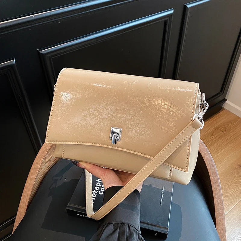 Luxurious Leather Handbag for Women, Tote Bag with Crossbody Strap, Elegant Ladies Style, Designer Brand