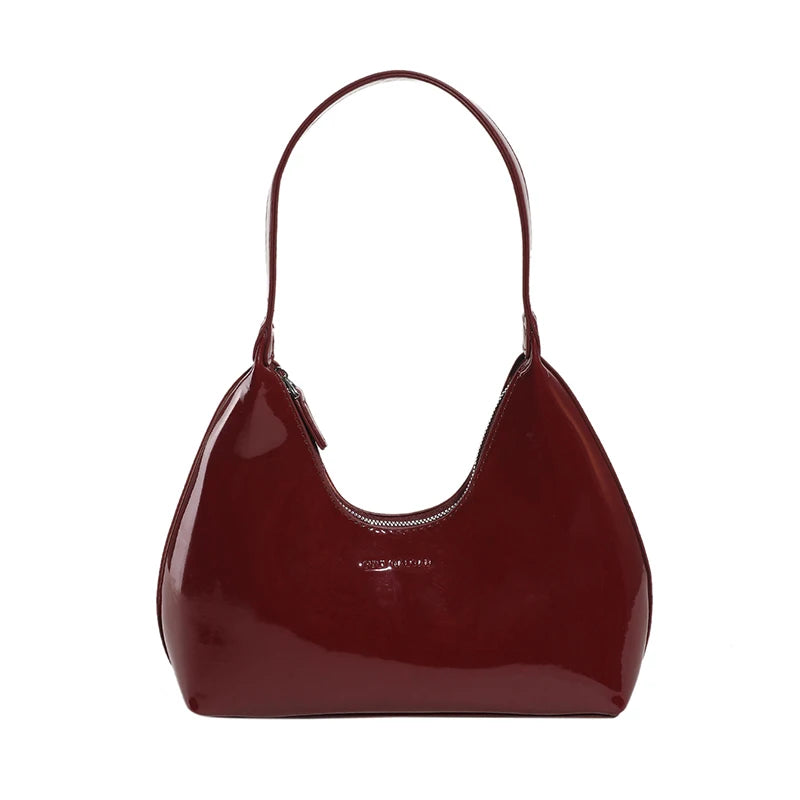 Fashion Luxury Brand Women's Shoulder Bag High Quality Patent Leather Tote Bag Waterproof Armpit Bag Solid Color Women's Handbag