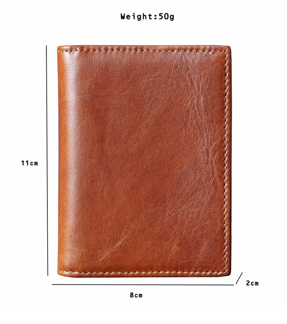 Vintage Genuine Leather Cards Holder Men Women Coins Purse Cards Wallet