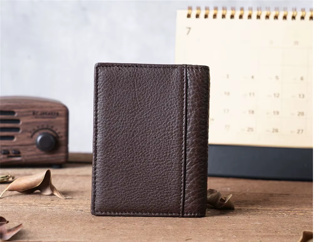 Vintage Genuine Leather Cards Holder Men Women Coins Purse Cards Wallet