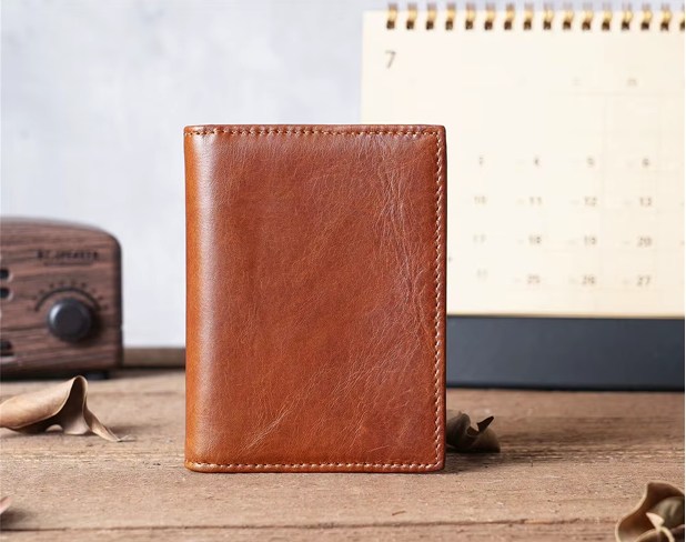 Vintage Genuine Leather Cards Holder Men Women Coins Purse Cards Wallet