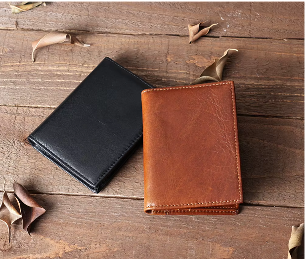 Vintage Genuine Leather Cards Holder Men Women Coins Purse Cards Wallet