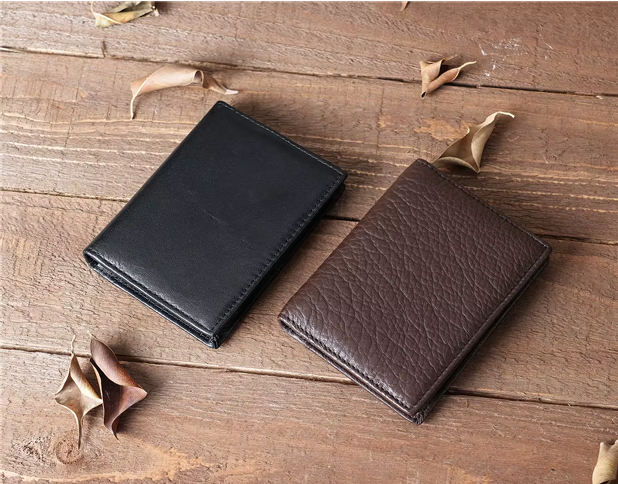 Vintage Genuine Leather Cards Holder Men Women Coins Purse Cards Wallet