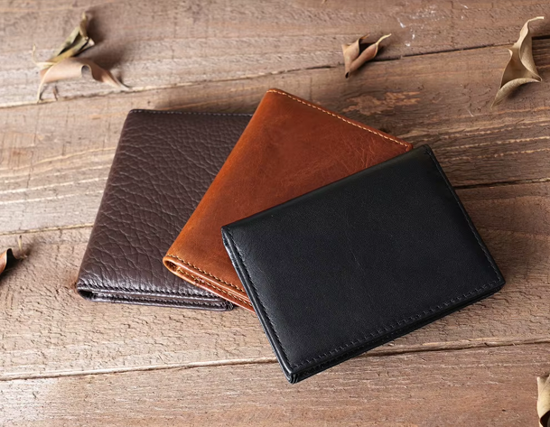 Vintage Genuine Leather Cards Holder Men Women Coins Purse Cards Wallet