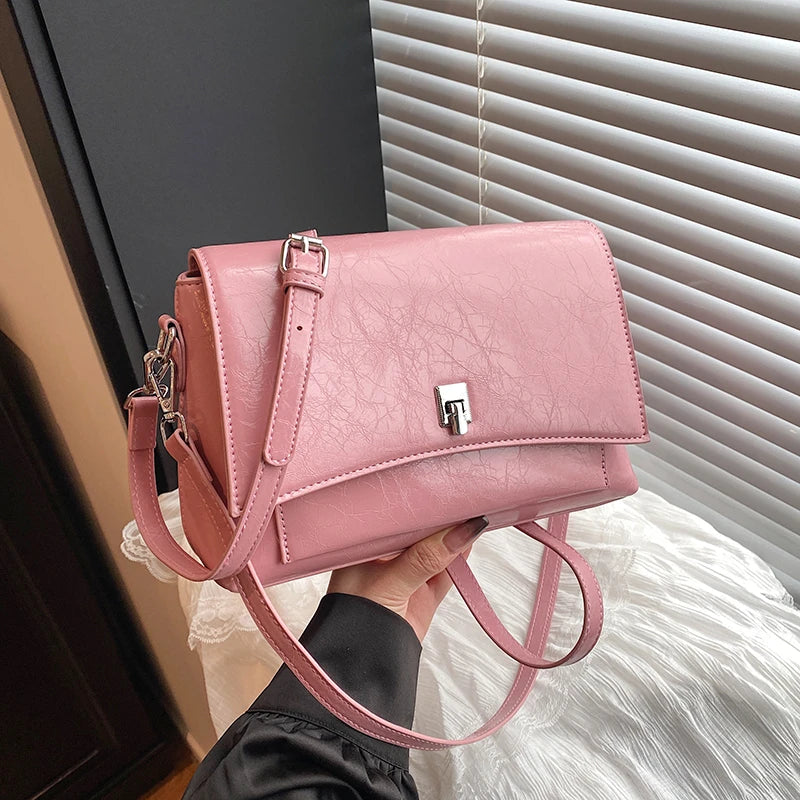 Luxurious Leather Handbag for Women, Tote Bag with Crossbody Strap, Elegant Ladies Style, Designer Brand