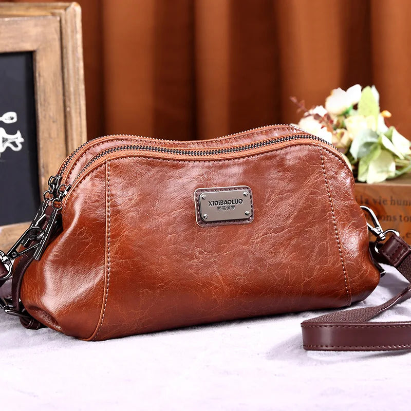 Brand New Hobos Folds Women Shoulder Bags Oil Wax Leather Crossbody Bag Fashion Ladies Handbags Luxury Designer Ladies Hand Bag