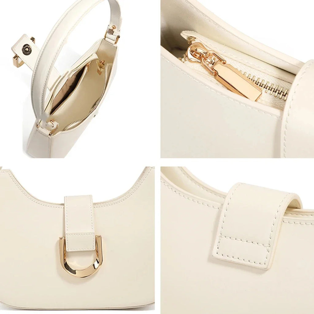 Women 2025 Luxury Designer Crossbody Bag Purse Elegant PU Crescent Shoulder Bags for Underarm Ladies Handbags