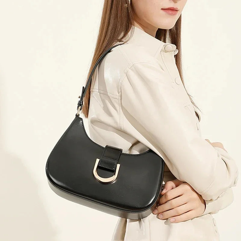 Women 2025 Luxury Designer Crossbody Bag Purse Elegant PU Crescent Shoulder Bags for Underarm Ladies Handbags