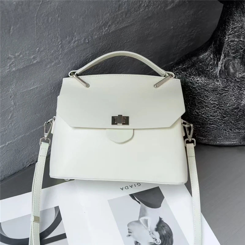 Hifashion Cowhide Genuine Leather Tote Handbags For Women 2025 Trend Designer Satchel Purses Work Ladies Shoulder Crossbody Bags